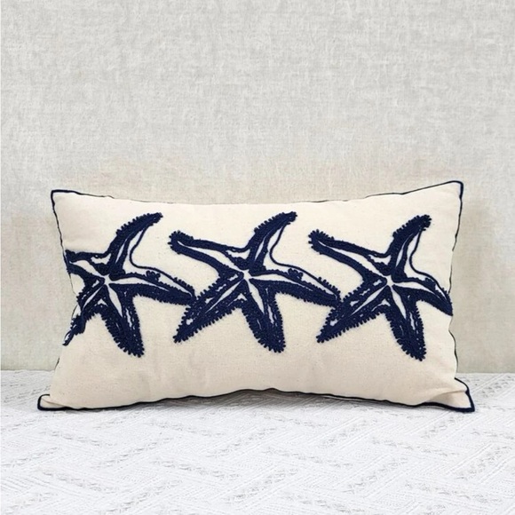 2pc Embroidered Starfish Cushion Covers (Case Only) - Picture 4 of 8